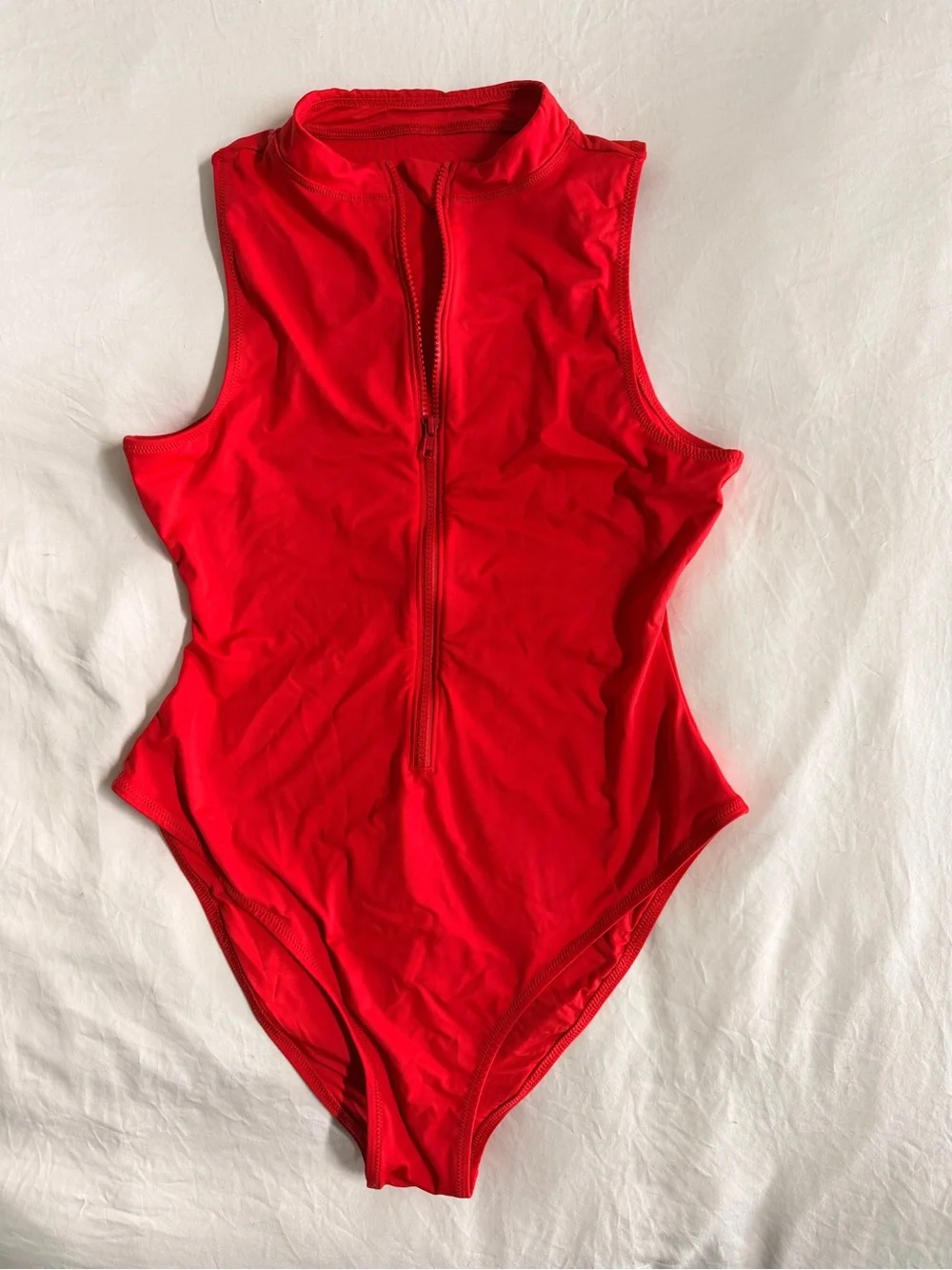 Skims Red Zip-Front One-Piece Swimsuit XL
